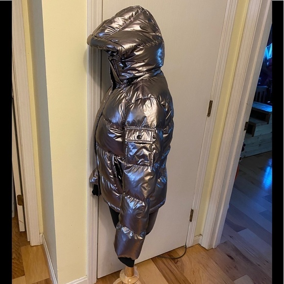 Aqua platinum down puffer jacket with removable hood xs - Picture 2 of 6